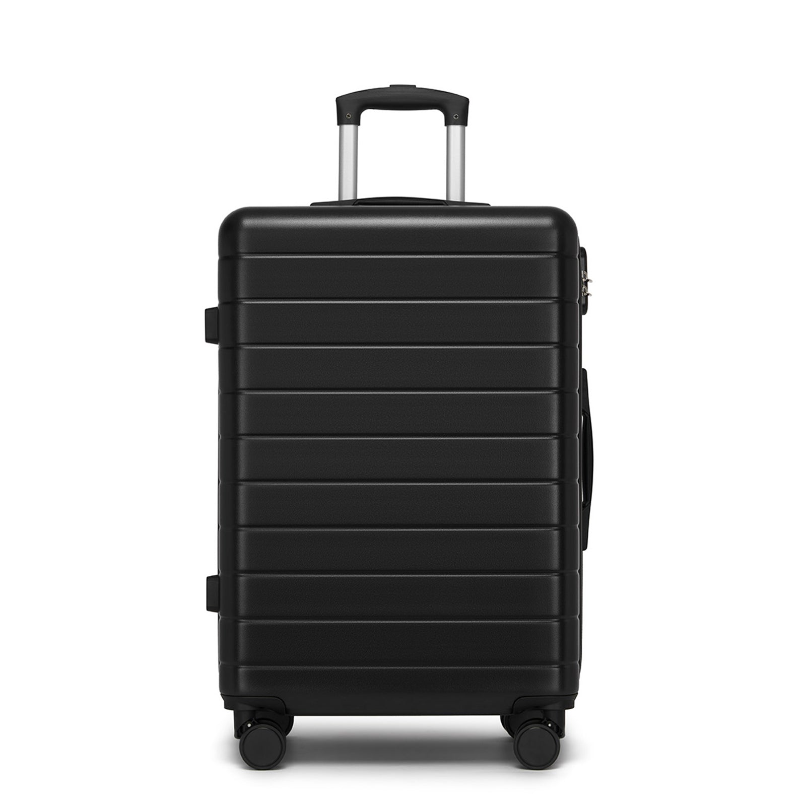 , Durable ABS Hard Shell Suitcase with 360 Silent Spinner Wheels & Secure Combination Lock (KSN2691) - Black