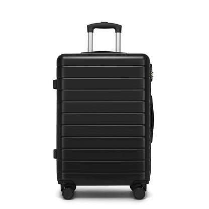 , Durable ABS Hard Shell Suitcase with 360 Silent Spinner Wheels & Secure Combination Lock (KSN2691) - Black