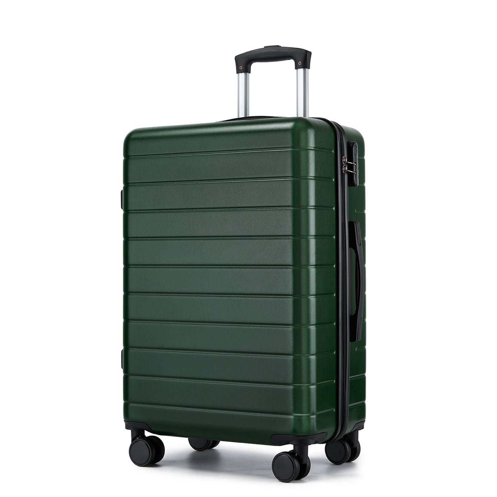 , Durable ABS Hard Shell Suitcase with 360 Silent Spinner Wheels & Secure Combination Lock (KSN2691) - Green