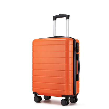 , Durable ABS Hard Shell Suitcase with 360 Silent Spinner Wheels & Secure Combination Lock (KSN2691) - Orange