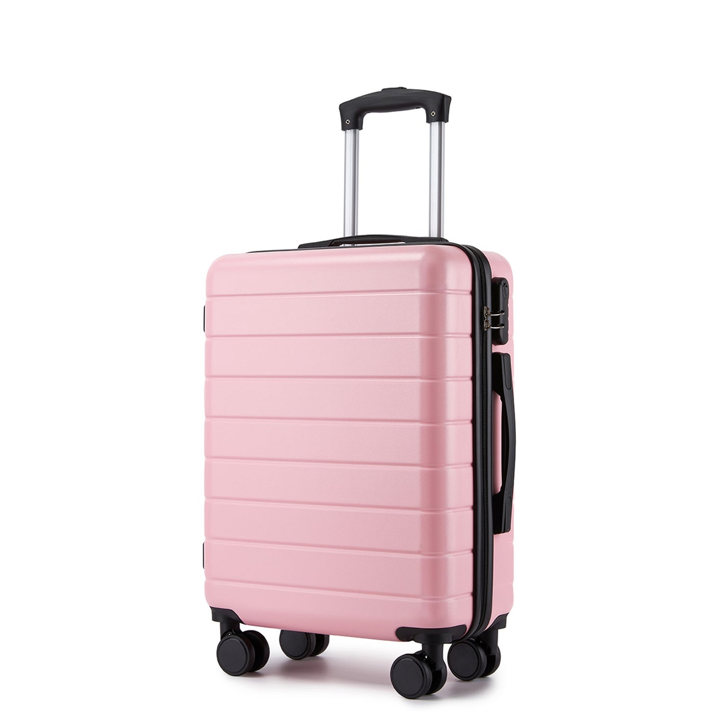 , Durable ABS Hard Shell Suitcase with 360 Silent Spinner Wheels & Secure Combination Lock (KSN2691) - Pink