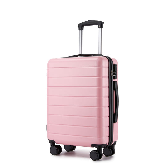 , Durable ABS Hard Shell Suitcase with 360 Silent Spinner Wheels & Secure Combination Lock (KSN2691) - Pink