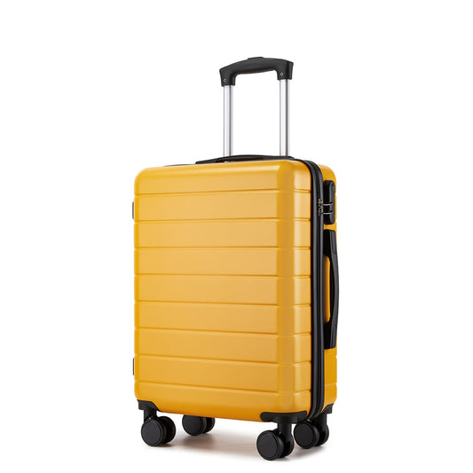 , Durable ABS Hard Shell Suitcase with 360 Silent Spinner Wheels & Secure Combination Lock (KSN2691) - Yellow