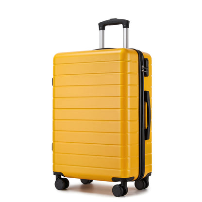 , Durable ABS Hard Shell Suitcase with 360 Silent Spinner Wheels & Secure Combination Lock (KSN2691) - Yellow
