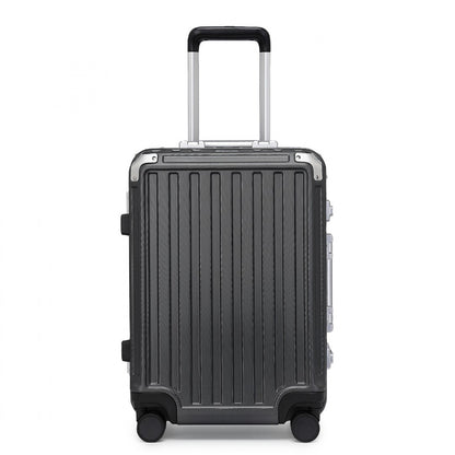 Supercase Durable PC Hardshell Aluminum Frame Suitcase With TSA Lock (KSS2481) - Black
