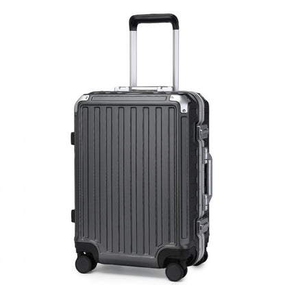 Supercase Durable PC Hardshell Aluminum Frame Suitcase With TSA Lock (KSS2481) - Black