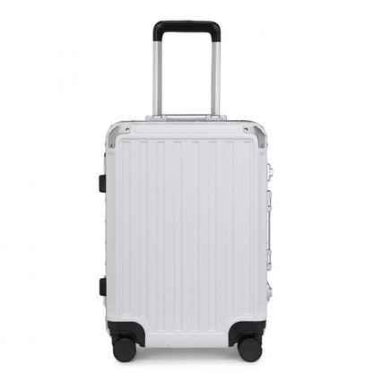 Supercase Durable PC Hardshell Aluminum Frame Suitcase With TSA Lock (KSS2481) - White