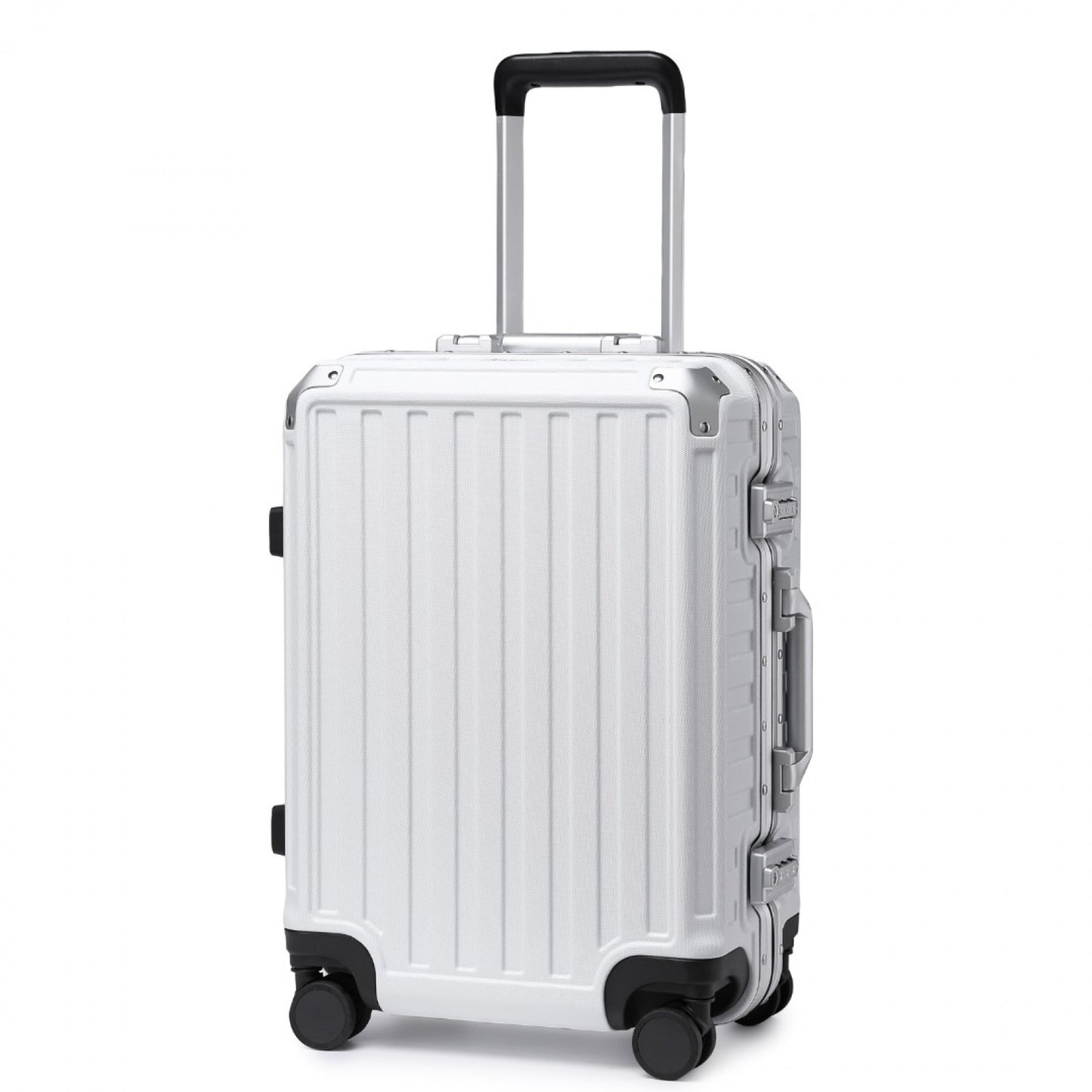 Supercase Durable PC Hardshell Aluminum Frame Suitcase With TSA Lock (KSS2481) - White