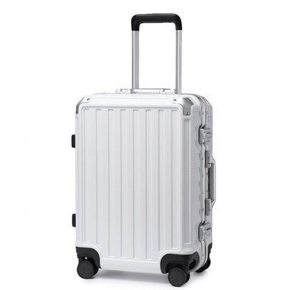 Supercase Durable PC Hardshell Aluminum Frame Suitcase With TSA Lock (KSS2481) - White