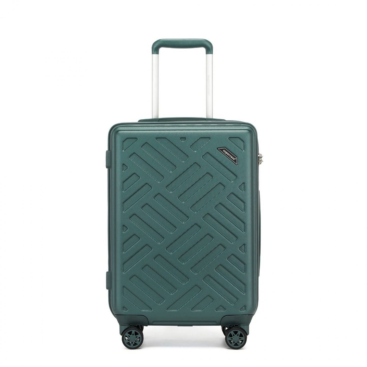 Supercase Sleek Geometric Pattern Hard Shell ABS+PC Cabin Suitcase with TSA Lock (KSS2495) - Military Green