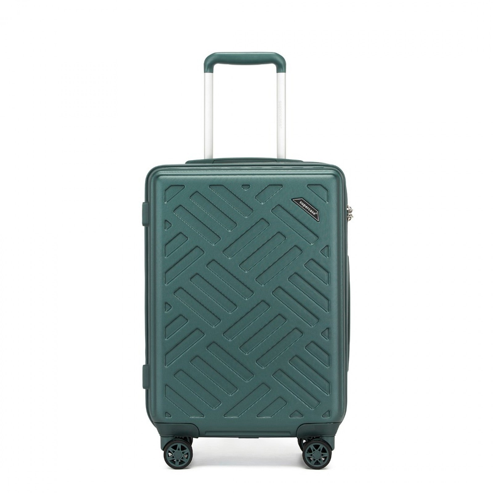 Supercase Sleek Geometric Pattern Hard Shell ABS+PC Cabin Suitcase with TSA Lock (KSS2495) - Military Green