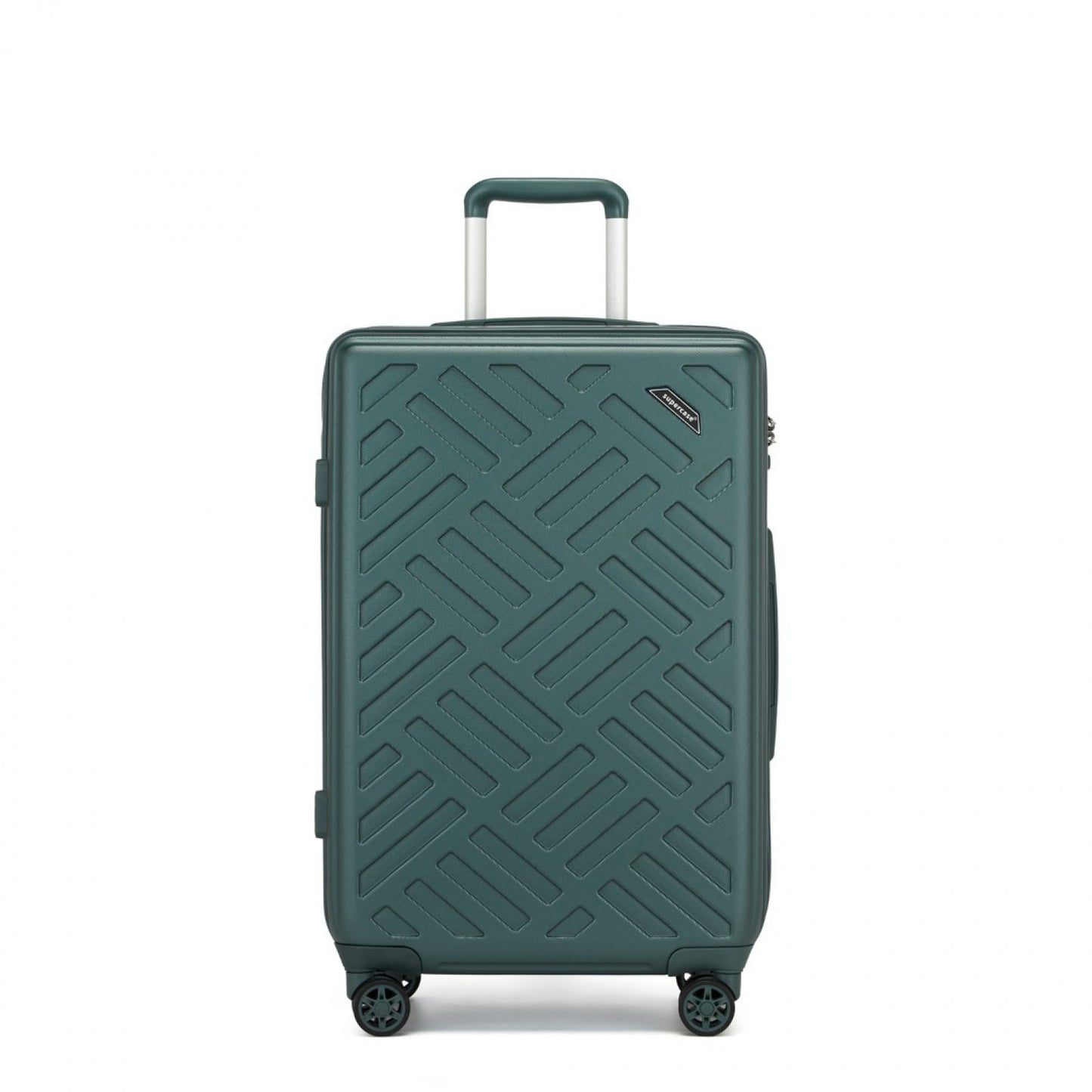 Supercase Sleek Geometric Pattern Hard Shell ABS+PC Cabin Suitcase with TSA Lock (KSS2495) - Military Green