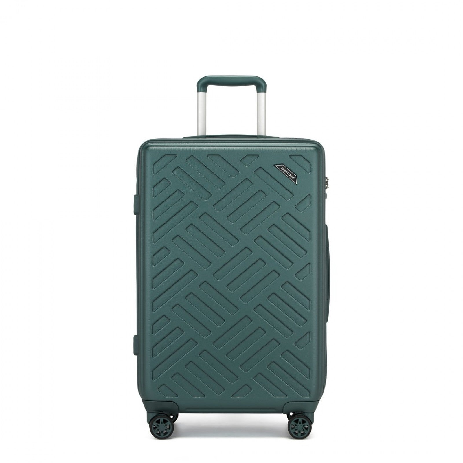 Supercase Sleek Geometric Pattern Hard Shell ABS+PC Cabin Suitcase with TSA Lock (KSS2495) - Military Green