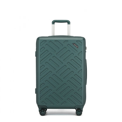Supercase Sleek Geometric Pattern Hard Shell ABS+PC Cabin Suitcase with TSA Lock (KSS2495) - Military Green