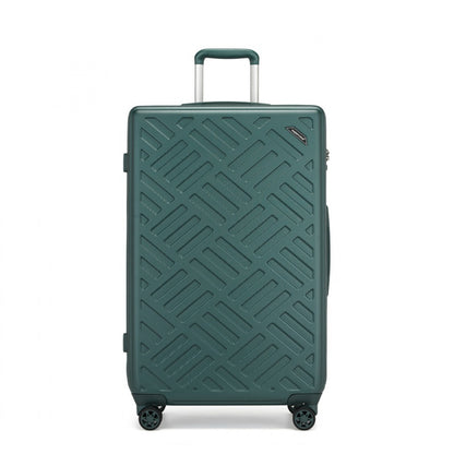Supercase Sleek Geometric Pattern Hard Shell ABS+PC Cabin Suitcase with TSA Lock (KSS2495) - Military Green