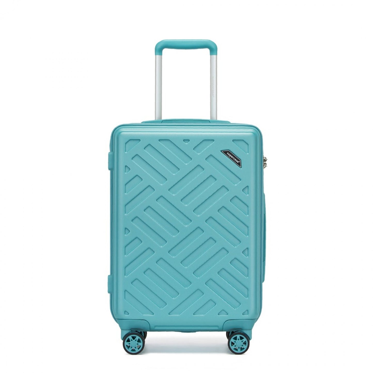 Supercase Sleek Geometric Pattern Hard Shell ABS+PC Cabin Suitcase with TSA Lock (KSS2495) - Blue