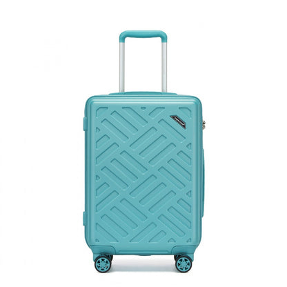 Supercase Sleek Geometric Pattern Hard Shell ABS+PC Cabin Suitcase with TSA Lock (KSS2495) - Blue