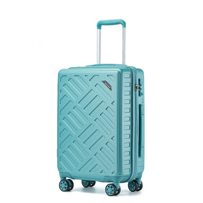 Supercase Sleek Geometric Pattern Hard Shell ABS+PC Cabin Suitcase with TSA Lock (KSS2495) - Blue