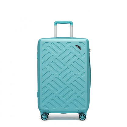 Supercase Sleek Geometric Pattern Hard Shell ABS+PC Cabin Suitcase with TSA Lock (KSS2495) - Blue
