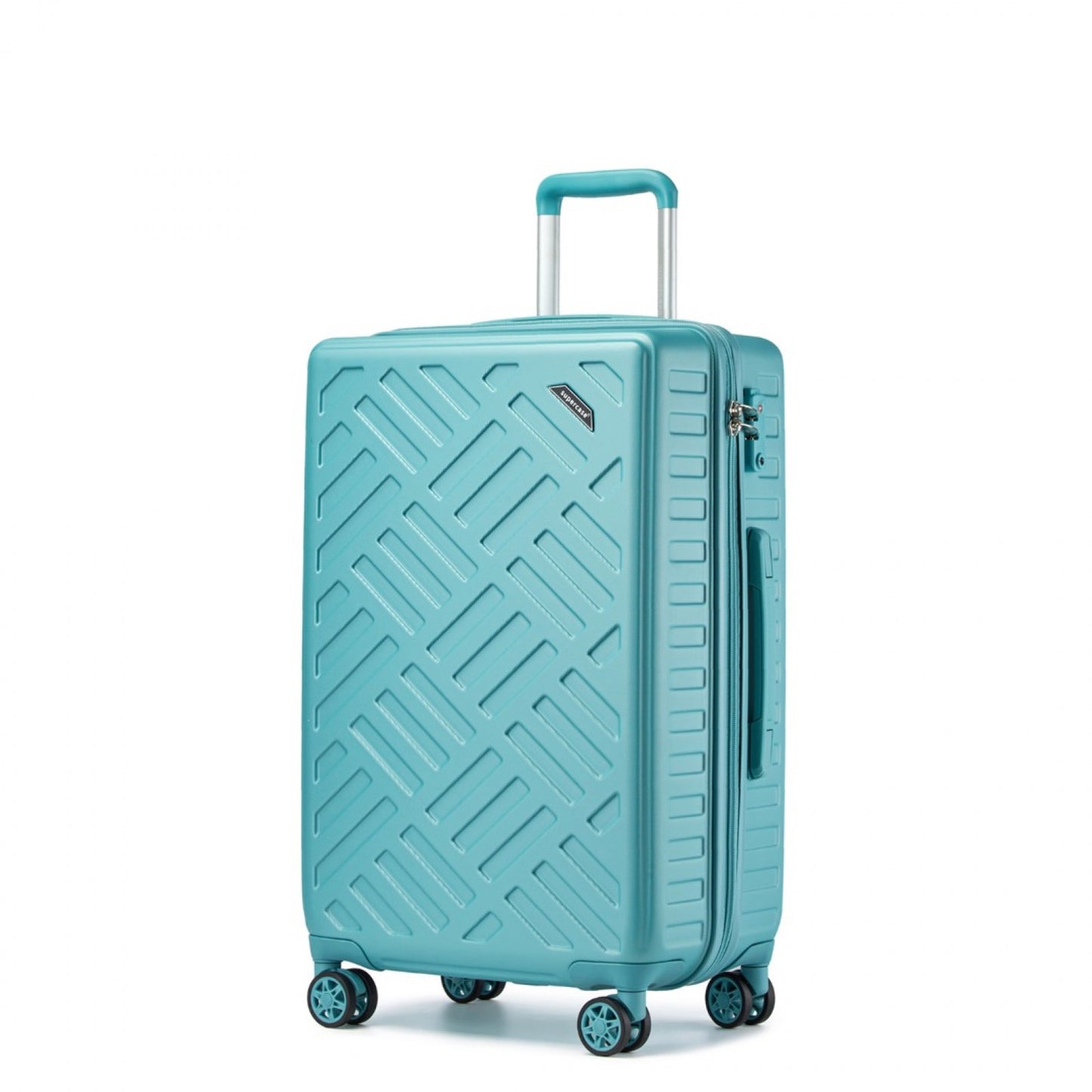 Supercase Sleek Geometric Pattern Hard Shell ABS+PC Cabin Suitcase with TSA Lock (KSS2495) - Blue