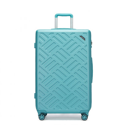 Supercase Sleek Geometric Pattern Hard Shell ABS+PC Cabin Suitcase with TSA Lock (KSS2495) - Blue