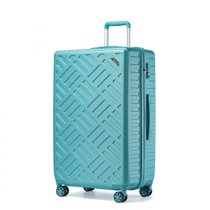 Supercase Sleek Geometric Pattern Hard Shell ABS+PC Cabin Suitcase with TSA Lock (KSS2495) - Blue