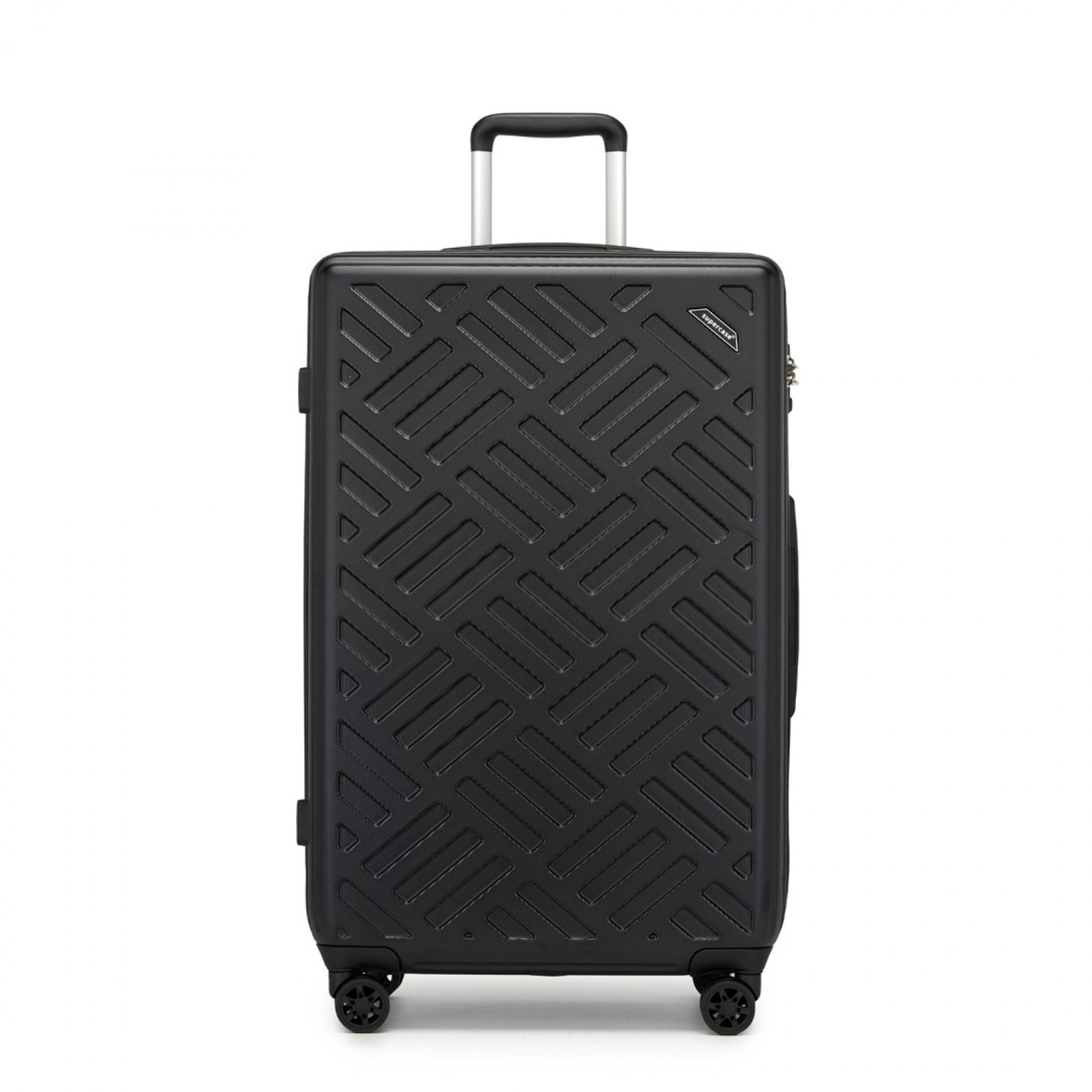 Supercase Sleek Geometric Pattern Hard Shell ABS+PC Cabin Suitcase with TSA Lock (KSS2495) - Black
