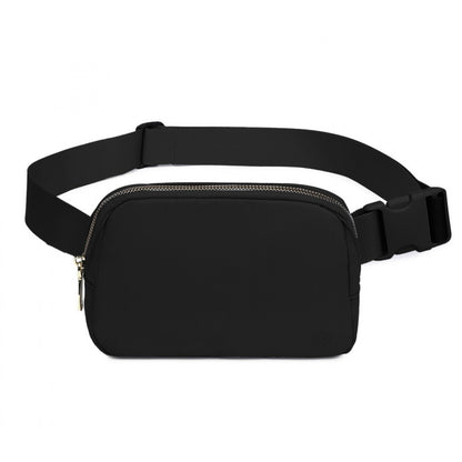 Miss Lulu Lightweight Stylish Water-Resistant Casual Bum Bag (L2337) - Black