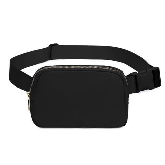 Miss Lulu Lightweight Stylish Water-Resistant Casual Bum Bag (L2337) - Black