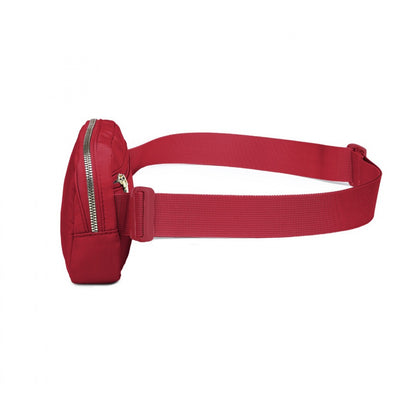 Miss Lulu Lightweight Stylish Water-Resistant Casual Bum Bag (L2337) - Burgundy