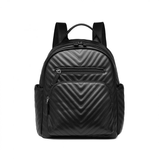 Miss Lulu Water-resistant Chic PU Leather Backpack (LG2323) - Black