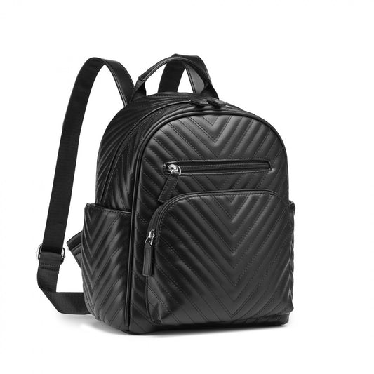 Miss Lulu Water-resistant Chic PU Leather Backpack (LG2323) - Black