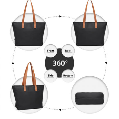 Miss Lulu Casual Waterproof Shopping Tote Bag (LH2240) - Black