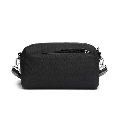 Miss Lulu Ethnic Jacquard Strap Water-Resistant Crossbody Bag (LH2410) - Black