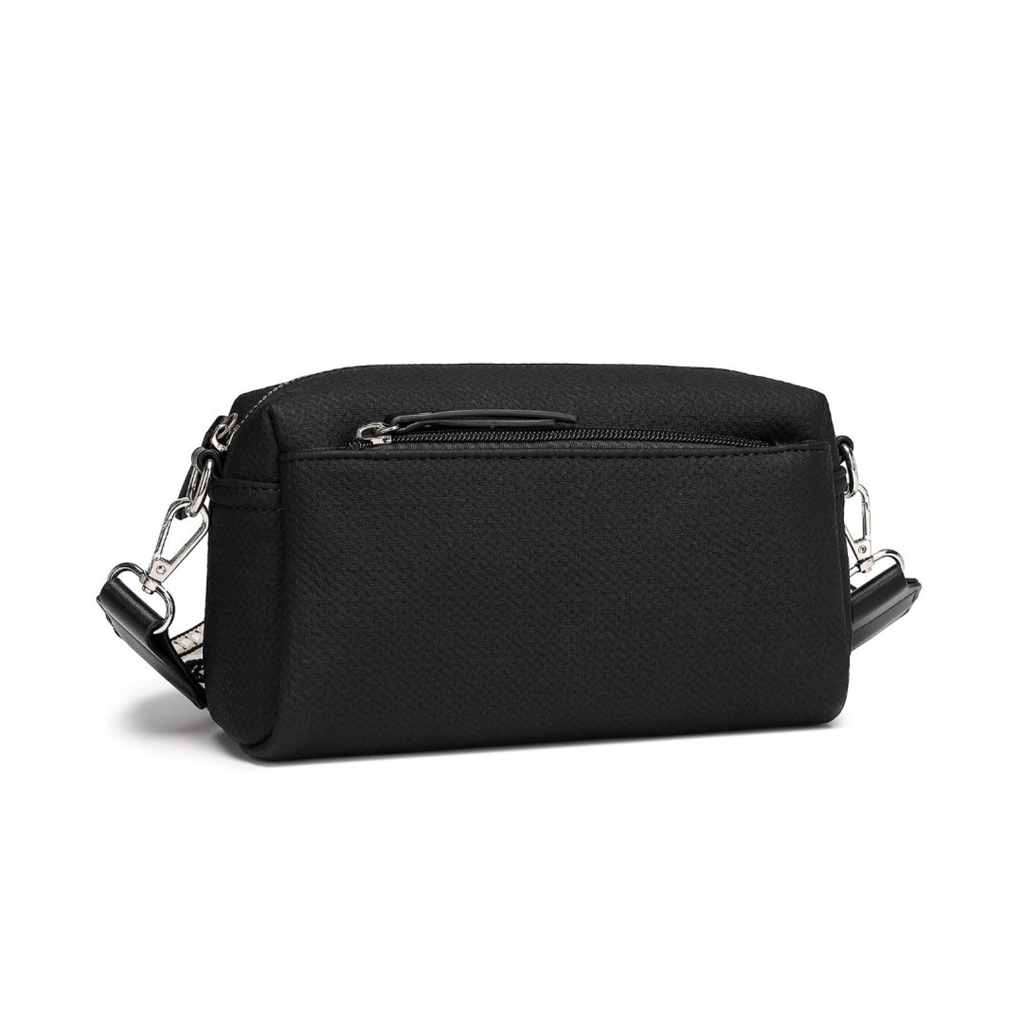 Miss Lulu Ethnic Jacquard Strap Water-Resistant Crossbody Bag (LH2410) - Black