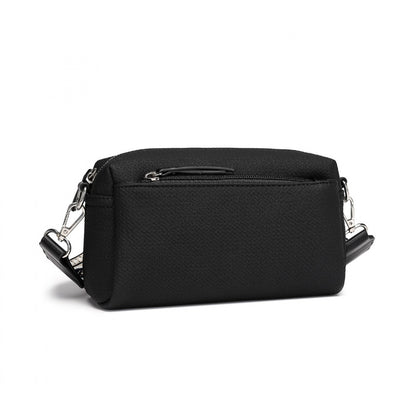 Miss Lulu Ethnic Jacquard Strap Water-Resistant Crossbody Bag (LH2410) - Black