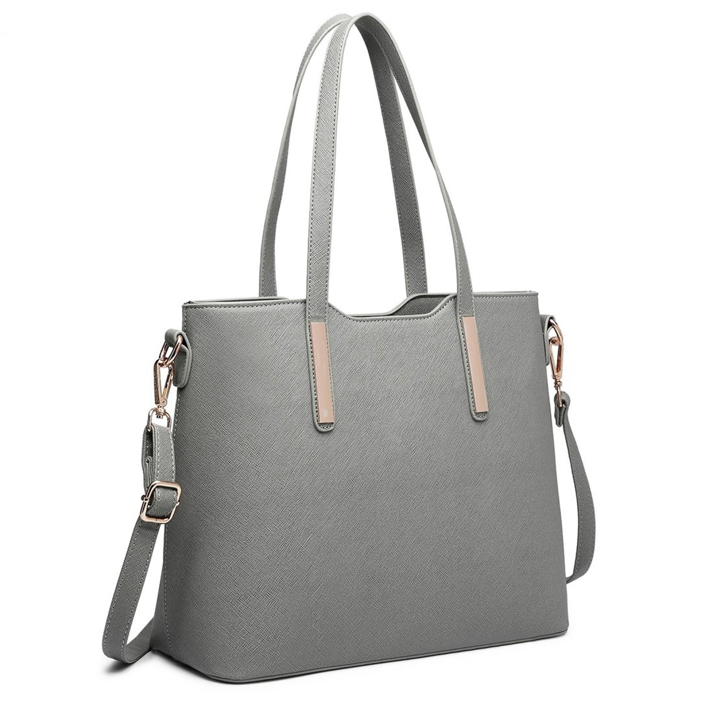 Miss Lulu Three Piece Tote Shoulder Bag And Clutch (LT6648) - Dark Grey