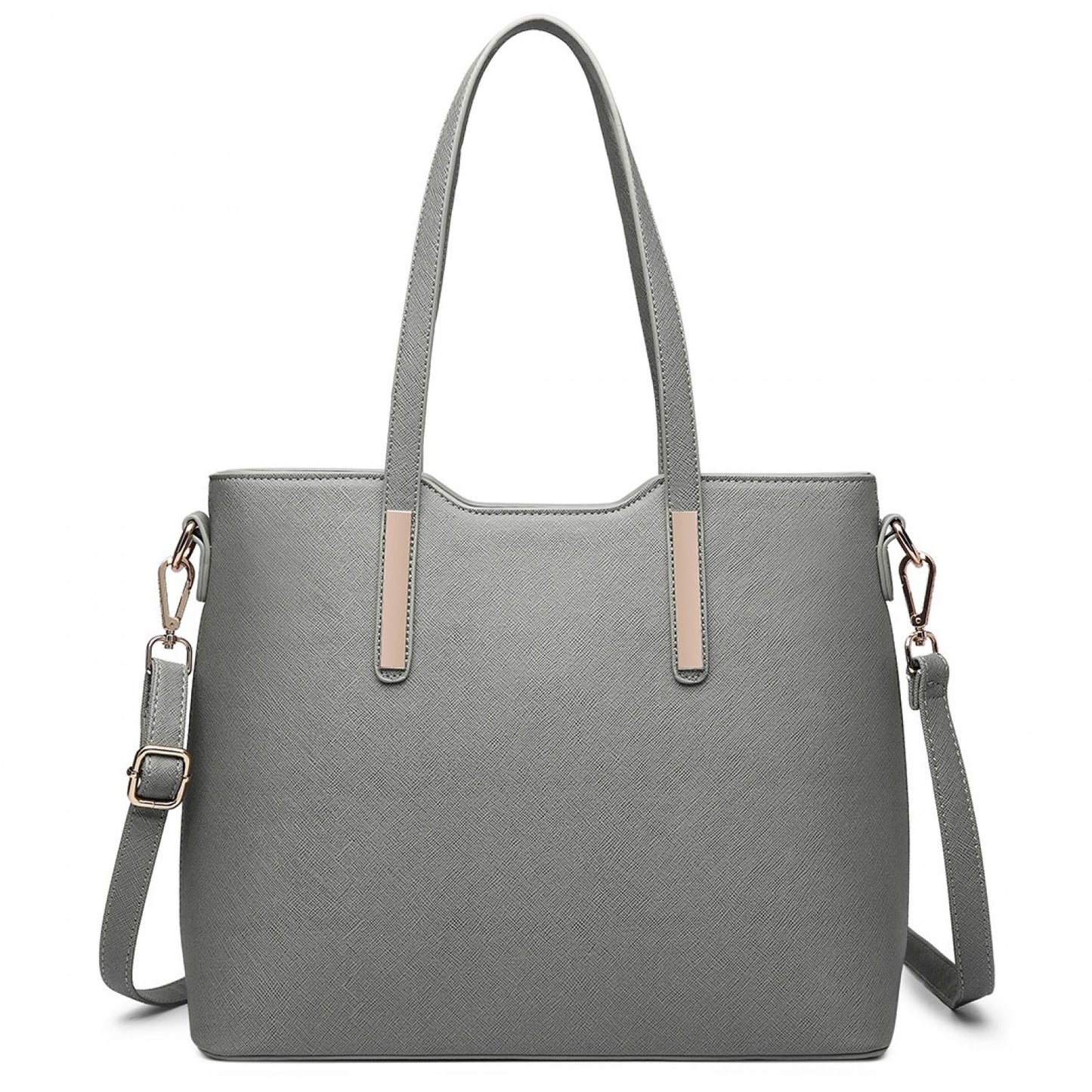 Miss Lulu Three Piece Tote Shoulder Bag And Clutch (LT6648) - Dark Grey