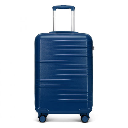British Traveller Durable Polycarbonate and ABS Hard Shell Suitcase With TSA Lock (K2391L) - Navy
