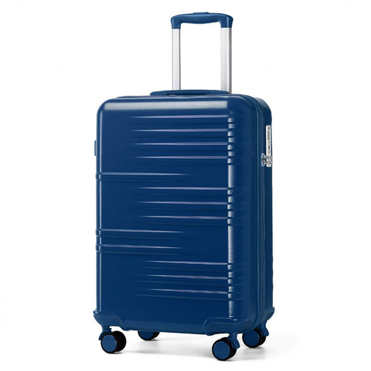British Traveller Durable Polycarbonate and ABS Hard Shell Suitcase With TSA Lock (K2391L) - Navy