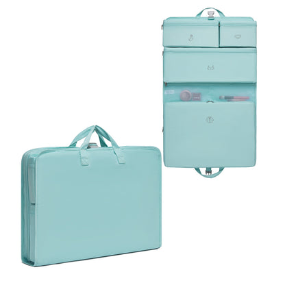 Kono 6-in-1 Hanging Travel Organiser Bag, Portable Foldable Packing Cubes Set with Trolley Sleeve (POK2523) - Blue