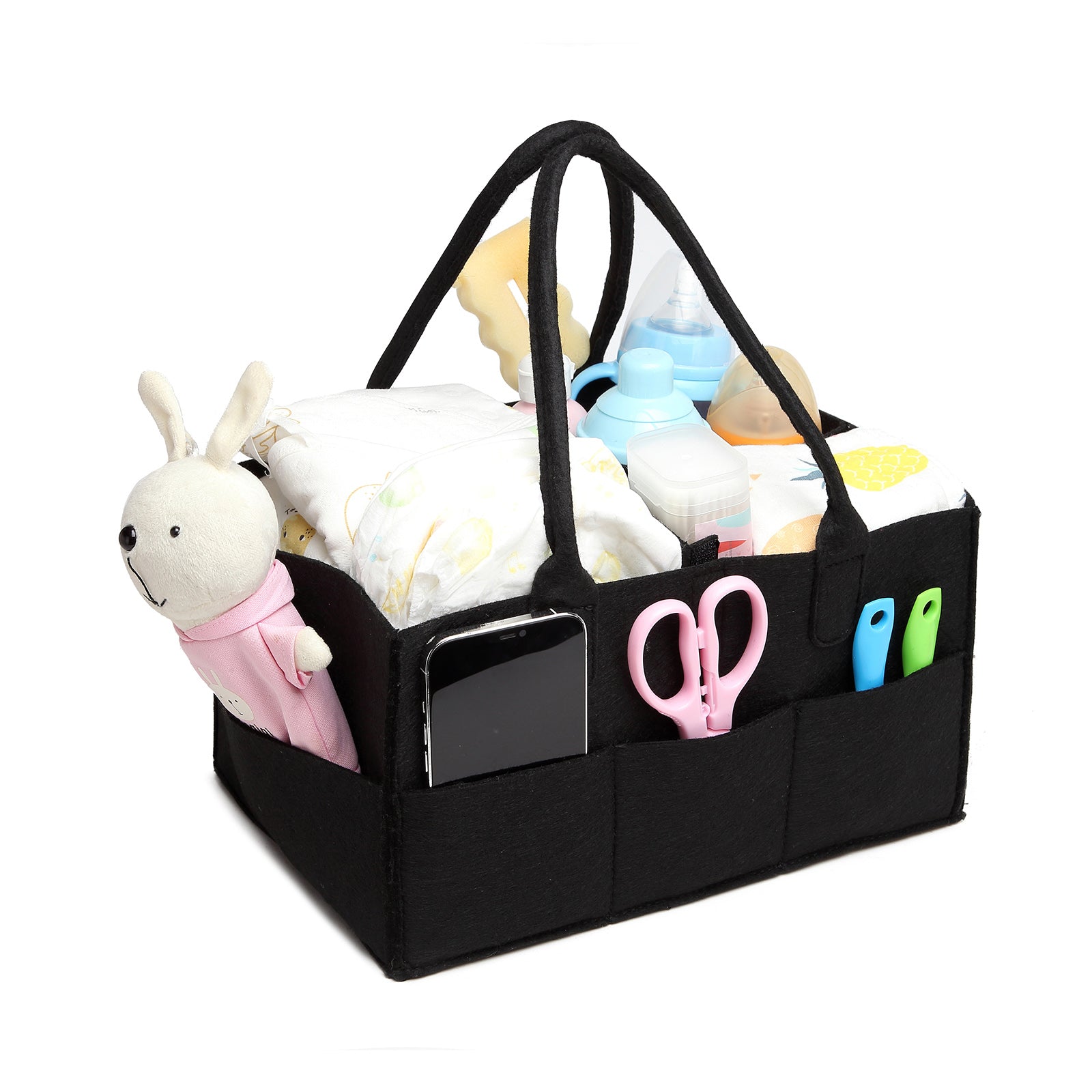 Kono Felt Caddy Organiser With Storage (S2049) - Black