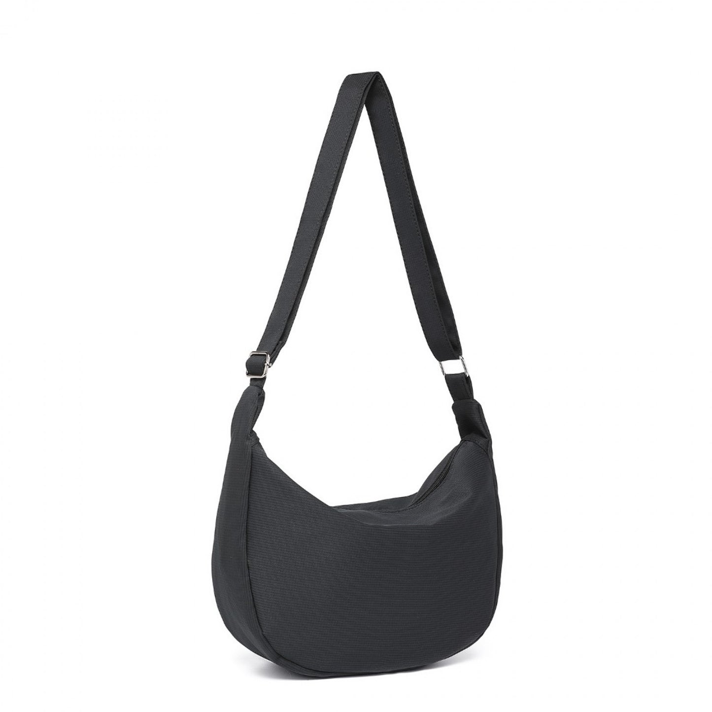 Water-resistant Portable Crescent Shoulder Cross Body Bag (S2314) - Black