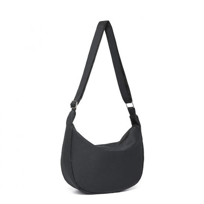 Water-resistant Portable Crescent Shoulder Cross Body Bag (S2314) - Black