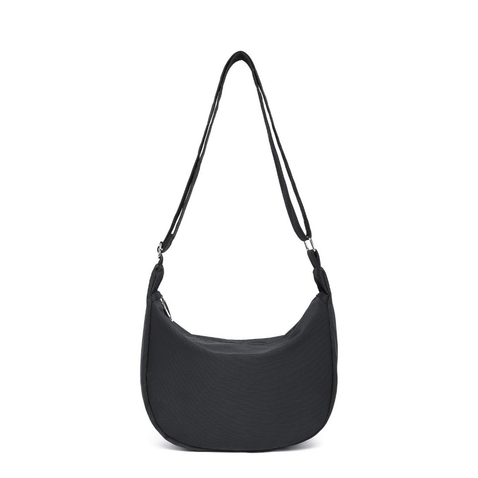 Water-resistant Portable Crescent Shoulder Cross Body Bag (S2314) - Black
