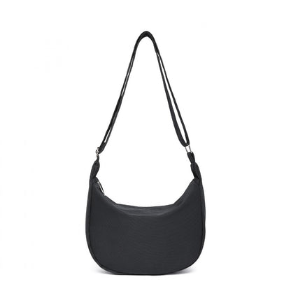 Water-resistant Portable Crescent Shoulder Cross Body Bag (S2314) - Black
