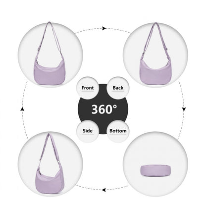 Water-resistant Portable Crescent Shoulder Cross Body Bag (S2314) - Purple