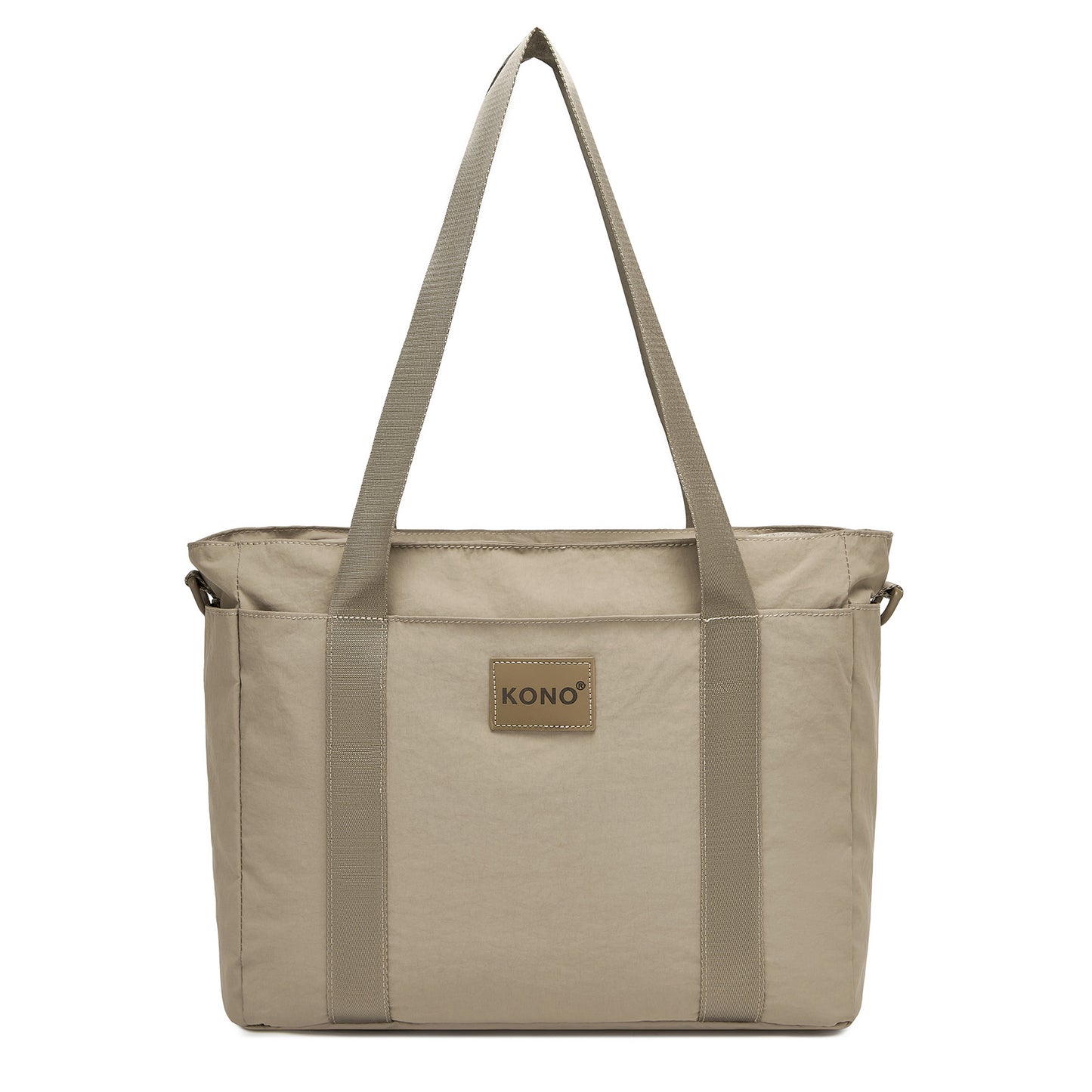 Kono Comfortable and Easy-Carry Large-Capacity Travel Tote with Laptop Sleeve, Trolley Sleeve and Crossbody Strap (TVK2515) - Khaki