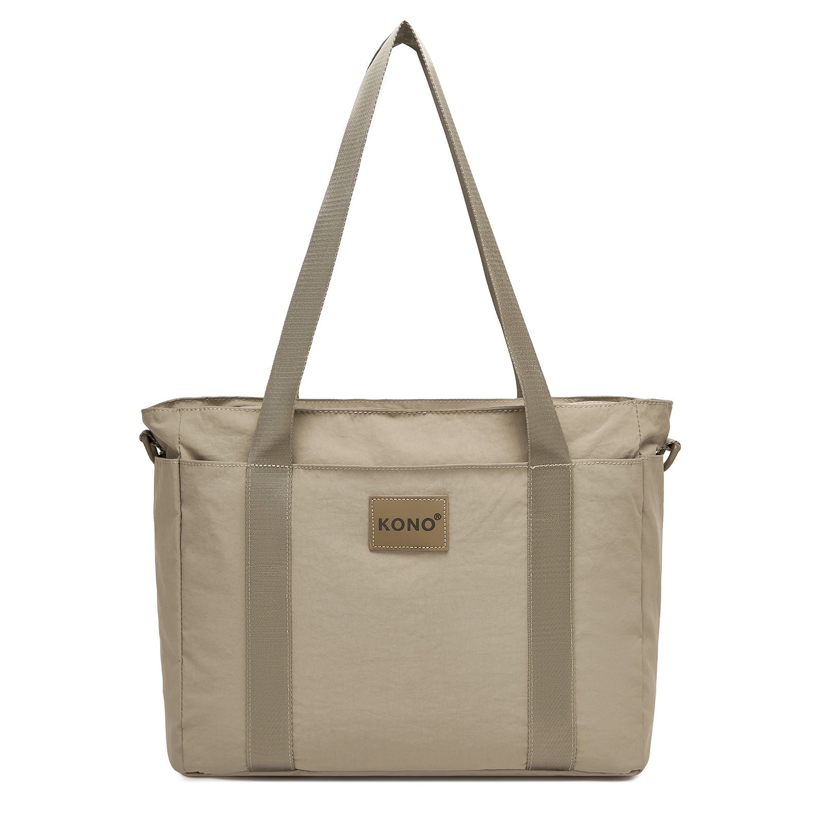 Kono Comfortable and Easy-Carry Large-Capacity Travel Tote with Laptop Sleeve, Trolley Sleeve and Crossbody Strap (TVK2515) - Khaki