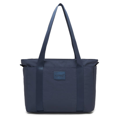 Kono Comfortable and Easy-Carry Large-Capacity Travel Tote with Laptop Sleeve, Trolley Sleeve and Crossbody Strap (TVK2515) - Navy